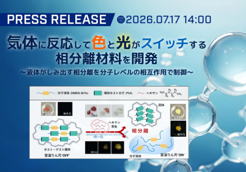 気体に反応して色と光がスイッチする相分離材料を開発 ～液体がしみ出す相分離を分子レベルの相互作用で制御～